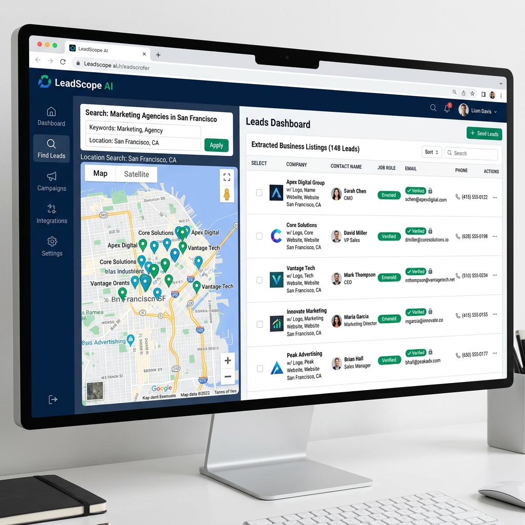 Multi-Source B2B Lead Scraper Tool & Google Maps Lead Extractor